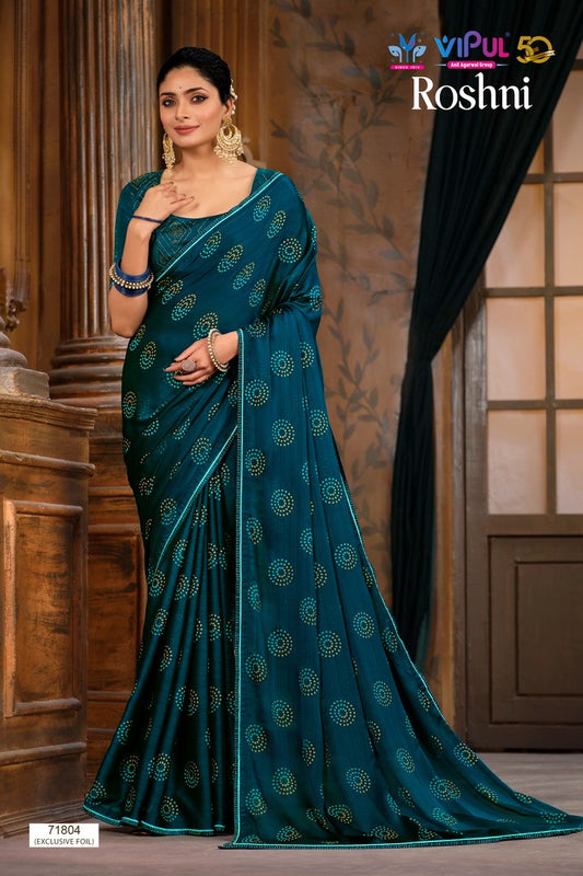 Designer light weight  beautiful chiffon saree with matching unstitched blouse piece