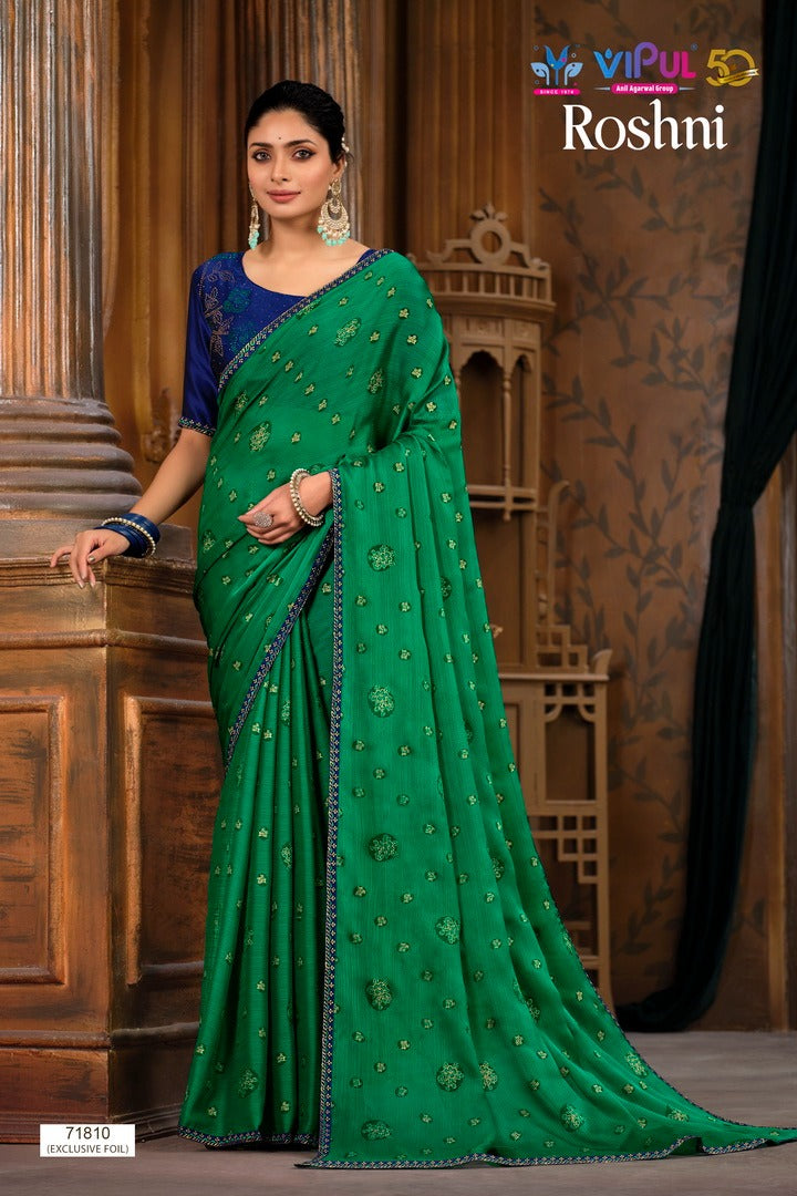 Designer light weight  beautiful chiffon saree with contrast unstitched blouse piece