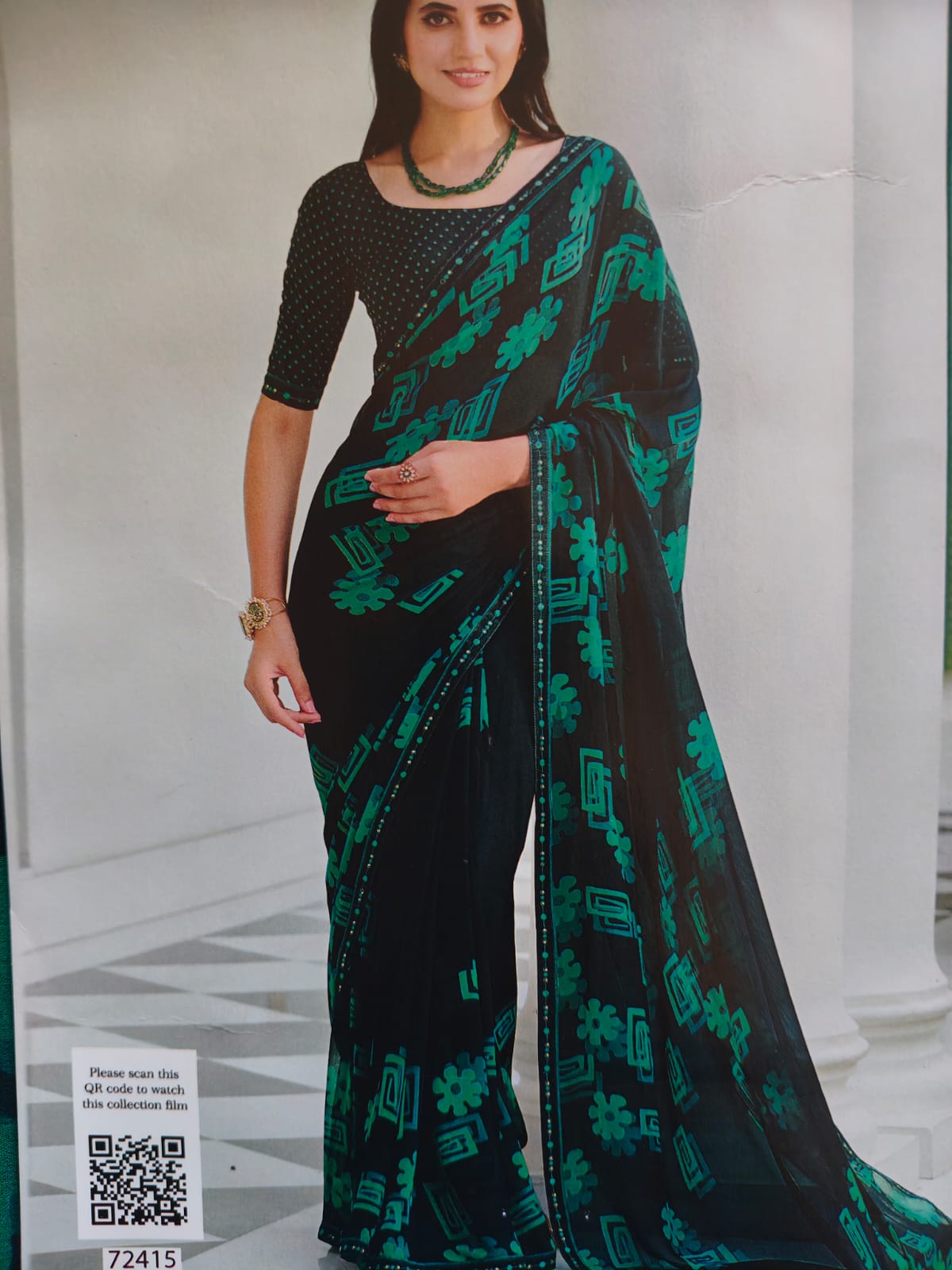 Designer chiffon light  weight beautiful party wear saree with matching unstitched blouse piece