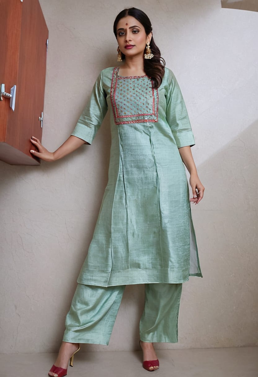 Designer premium beautiful 2 piece nyra cut kurti and pant