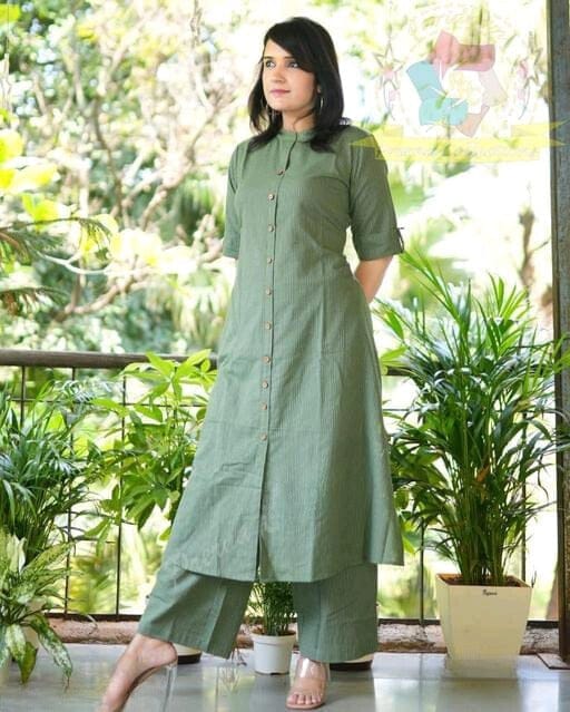 Designer khadi cotton two piece casual wear