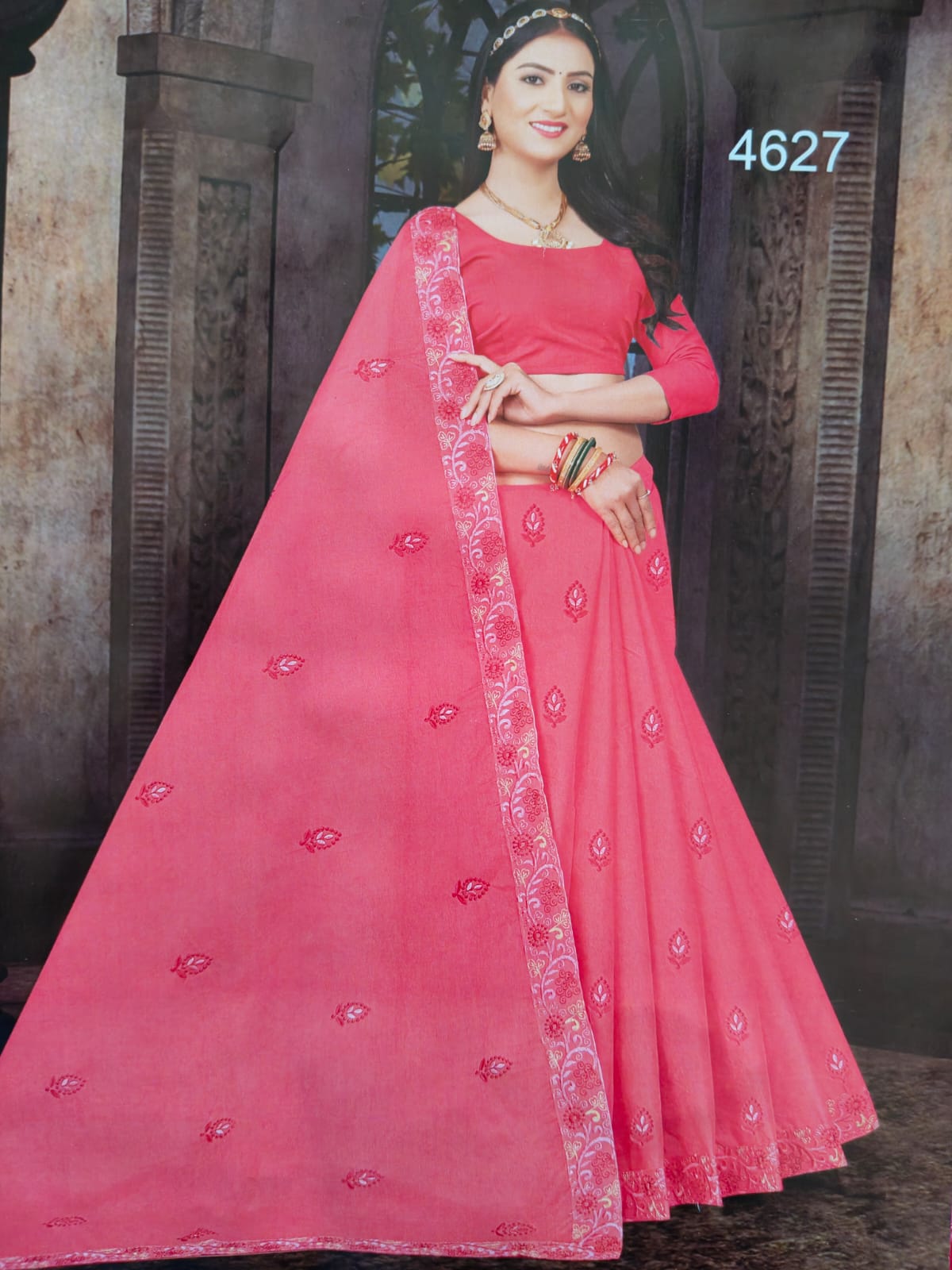 Designer handpicked beautiful  cotton sarees with attached unstitched blouse piece