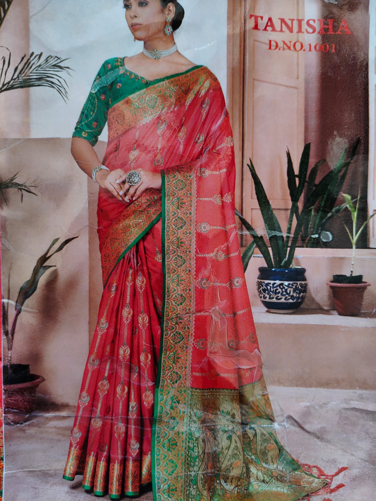 Designer beautiful banarasi silk sarees with unstitched contrast blouse piece