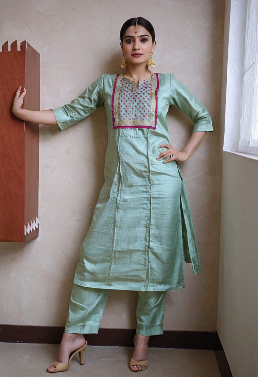 Designer premium beautiful 2 piece nyra cut kurti and pant