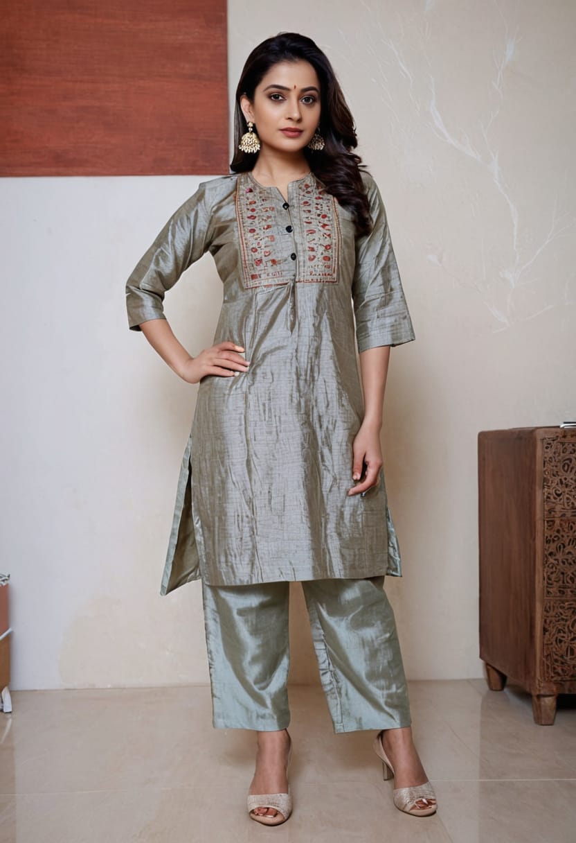 Designer premium beautiful 2 piece nyra cut kurti and pant