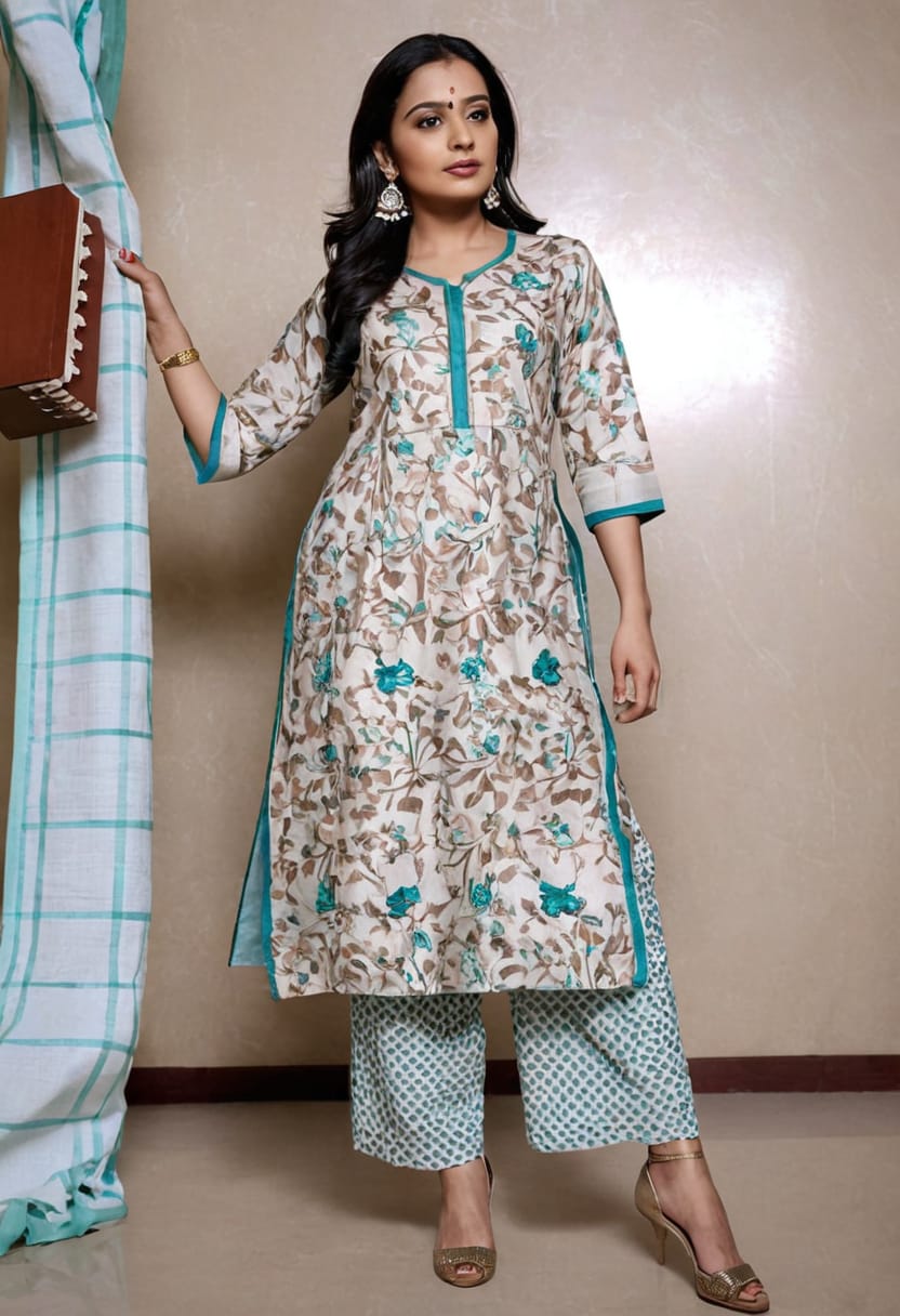 Designer ladies maslin 3 piece suit nyra cut kurti pant with dupatta