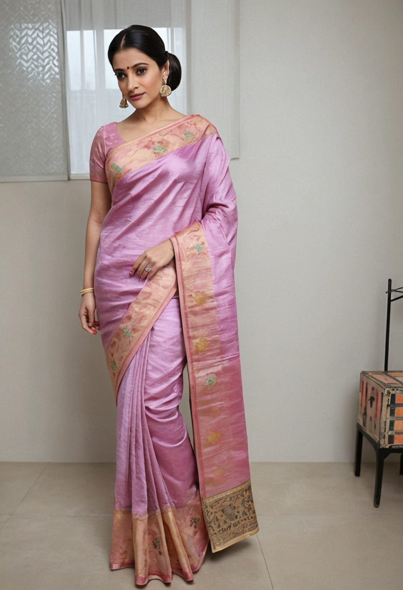 Designer premium festive wear party wear silk saree with unstitched blouse piece